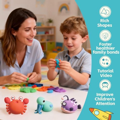 Both idea Air Dry Clay Kit, Ocean Theme | 12 Packs, Non-Toxic Kids Gift - Image 6