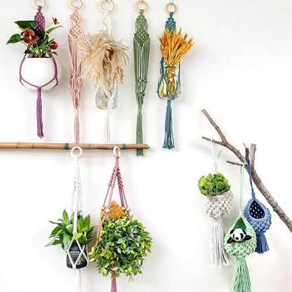 BUFANTL Macrame Kit for Beginners, 4-in-1 Plant Hanger Set - DIY Hanging Planter Craft Kit with 3 Tutorials for Home & Garden Decor, Ideal Handmade Gift - Image 4