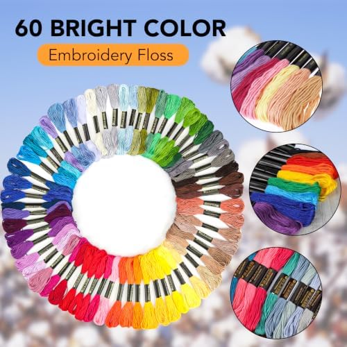 LOVIMAG Embroidery Thread 60pcs Friendship Bracelet String Floss Kit Yarn - Image 3