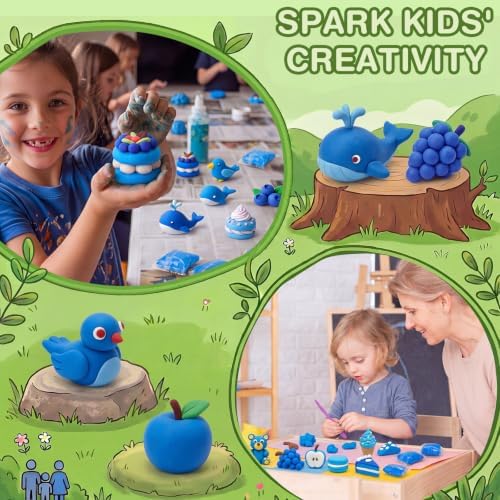 Air Dry Clay Bulk, Modeling Clay for Kids, 100 Pcs, Blue - Image 5