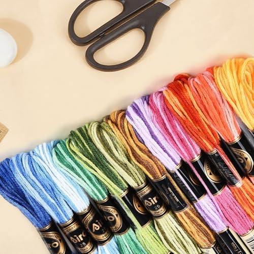 12 Skeins 6 Strands Rainbow Embroidery Thread Floss for Craft DIY - Image 6