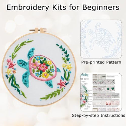 Louise Maelys Sea Turtle Embroidery Kit for Beginners - Image 3