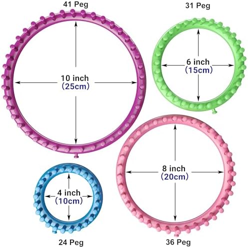 READAEER Round Knitting Looms Set Craft Kit Tool with Hook Needle and Pompom Maker - Image 2