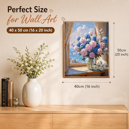 AUKELHJ Paint by Numbers Kit for Adults Beginner, Vase Flowers, 16X20 Inch - Image 3