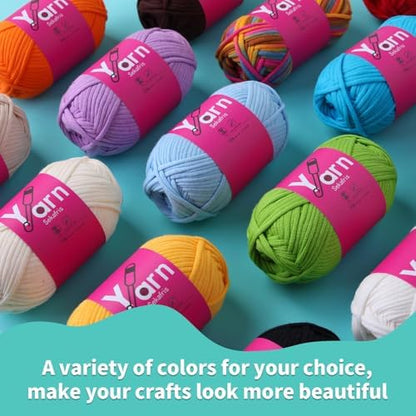 Beginner Yarn for Crocheting Cotton Crochet Yarn #4 A5 - Image 5