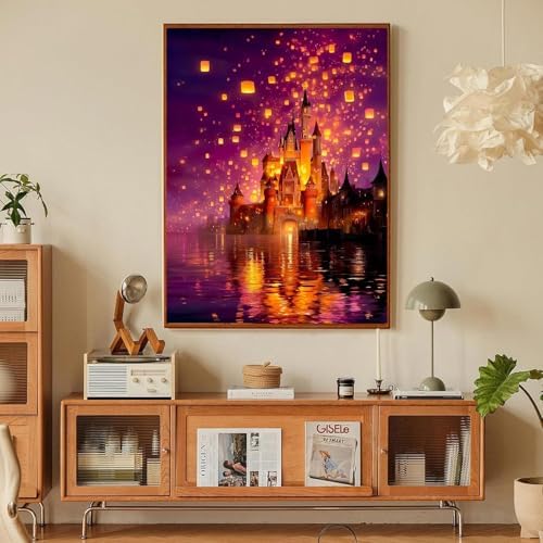 Magical Castle Paint by Numbers Kit for Adults Framed Canvas Frameworkless - Image 5