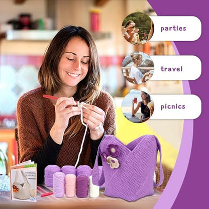 Pnytty Crochet Tote Bag Kit for Beginners, Crochet Starter Kit for Adults - Image 6