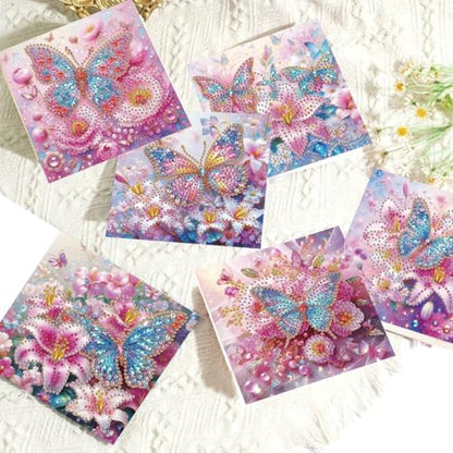 LSQFS 6Pcs Butterfly Diamond Painting Greeting Cards Kits for Adults - Image 5