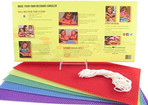 Make Your Own Beeswax Candle Starter Kit - Includes 5 Full Size 100% Beeswax Honeycomb Sheets in Assorted Colors and Approx. 6 Yards of Cotton Wick. Each Sheet Measures Approx. 8" x 16 1/4". - Image 2
