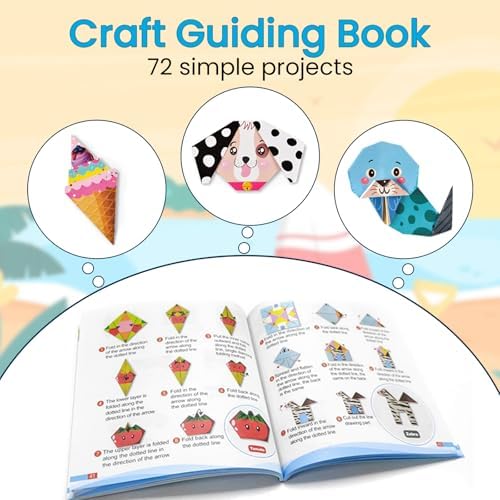 AluAbi 152-Sheet Origami Paper Kit with 72 Patterns & Instruction Book - Image 5