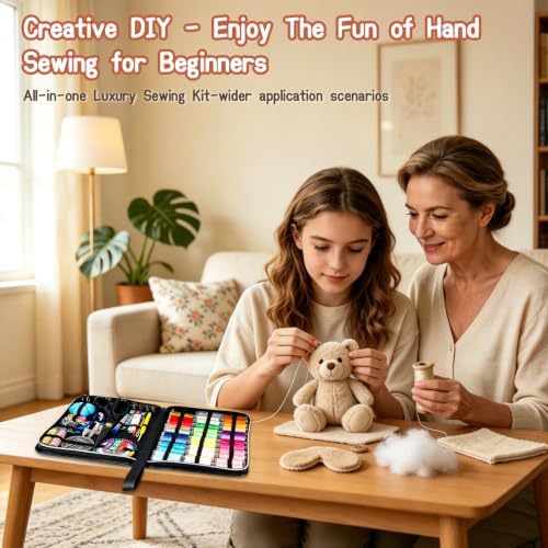 Hoarecal Sewing Kit for Adults, 241 Pcs Upgraded Needle and Thread Kit Hand Travel Sewing Supplies Repair Kits for Home Dorm College Beginners - Gifts for Mom Grandma - Image 6