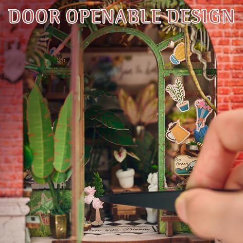 DIY Book Nook Kit, Miniature Dollhouse Bookshelf Insert with Light - Image 5