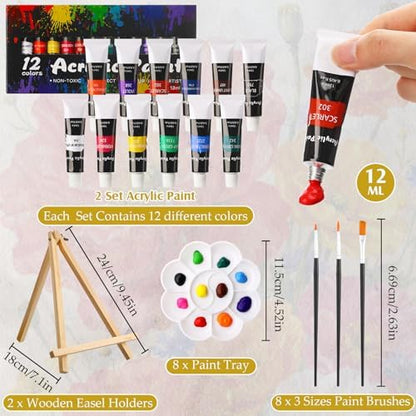 Cholemy 36 Pcs Paint and Sip Kit Gift for Adults 8''x10'',Summer Flowers - Image 4