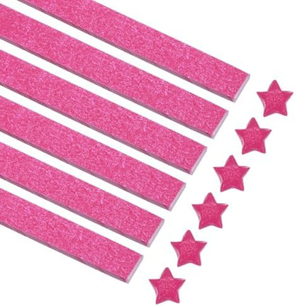 MECCANIXITY 360 Sheets Origami Paper Glitter Stars Papers Matte Deep Rose Fold Paper for Beginner Arts Crafts Projects,0.4 x 9.5 Inch by MECCANIXITY