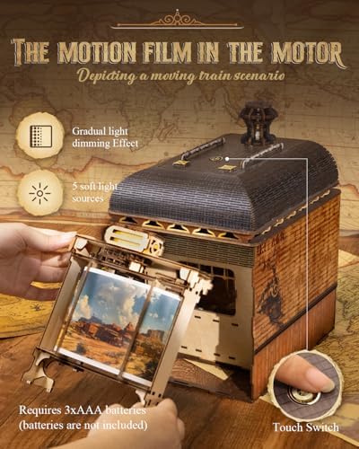 Book Nook Kit, 3D Wooden Puzzles for Adults, DIY Miniature House Kit for Adults, Booknook with LED Light, Gifts for Family, Friends and Book Lovers, Bookshelf Decor(Retro Train) - Image 4