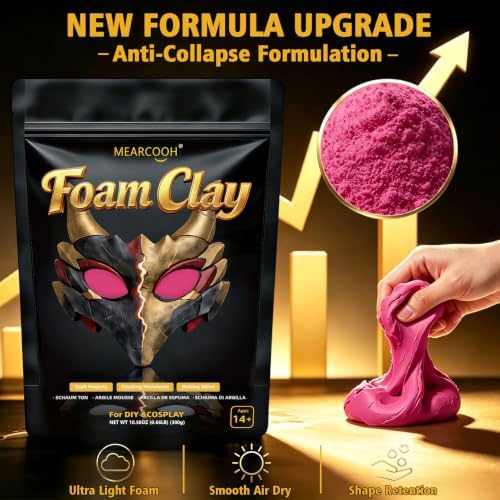 MEARCOOH Modeling air Dry Foam Clay Rose Red Cosplay Clay 300g (10.58oz) - Image 3