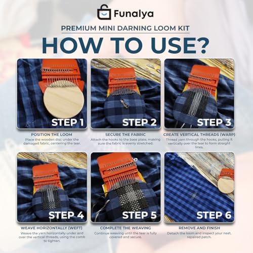 Funalya Complete Darning Loom Kit, Egg,14 Hook Darning Loom, 50 Threads, Guide - Image 4