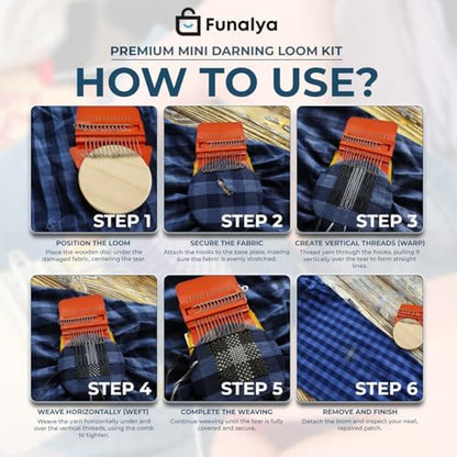 Funalya Complete Darning Loom Kit, Egg,14 Hook Darning Loom, 50 Threads, Guide - Image 4