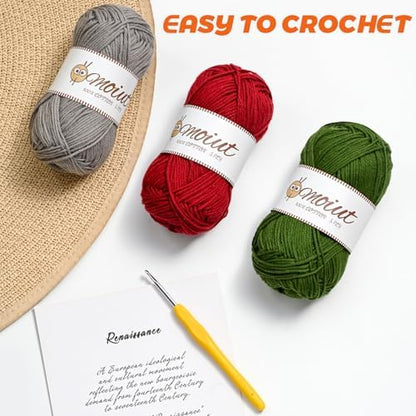 Cotton Yarn for Crocheting, Baby Yarn for Crocheting Soft, 131yds / 1.76oz Fluffy Amigurumi Crochet Yarn, 5 Ply 100% Milk Cotton Yarn for Puzzle、Socks、Clothes(Orange) - Image 7