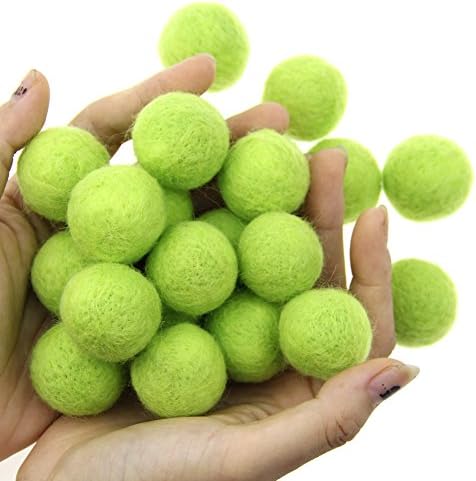 Zasy 30mm Needle Wool Felt Balls Foam Filled Wool Felt Pom Pom Home Decor DIY (Green) by Zasy