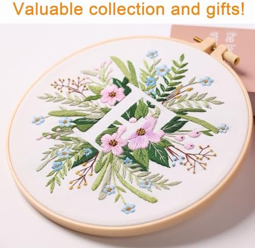 Harimau Letter F Pattern Embroidery Kit for Adult Beginners, Complete Starter Pack with 1 Hoop, Needles, Instruction Guide & Embroidery Stitch Video Tutorials - Image 5