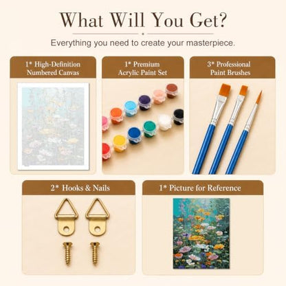 TELMOXA Wildflowers Paint by Numbers Kit for Adults, 16x20 in - Image 5