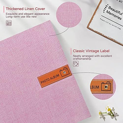 Popotop Large Photo Album Self Adhesive 4x6 5x7 8x10 Scrapbook Album DIY Picture Book,Gifts for Mom,Family Baby and Wedding,with Metal Pen and Plastic Board - Image 3