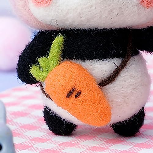 GOTOTOP Needle Felting Kit, Wool Felt Panda Pendant DIY Craft Set, Beginner Friendly Handmade Project, Compact 100 G Materials Kit for Kids Teens Adults Home Craft Time (#3) - Image 4