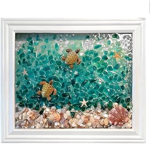 Mosaic Kit for Adults Ocean Inspired Sea Art - Turtle Shell Wall Decor Set DIY Tools, Complete Resin, Framework, Mosaic Stained Glass Pieces, Creative Craft Kits for Beginners, Handmade Birthday Gifts - Image 2
