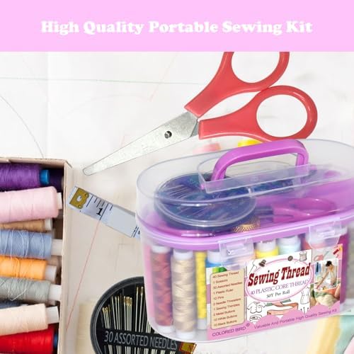 40 Spools of Sewing Thread,Gift Box Portable Basic Sewing Repair Kits (Purple) - Image 5