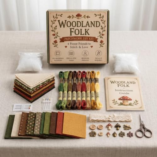 Forest Patchwork DIY Kit Series Beginner Sewing Craft Kit, #F - Image 5