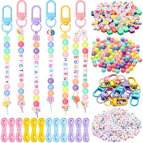 Landical 564 Pcs Easter Keychain Making Kit DIY Name Bead Key Chain Craft by Landical