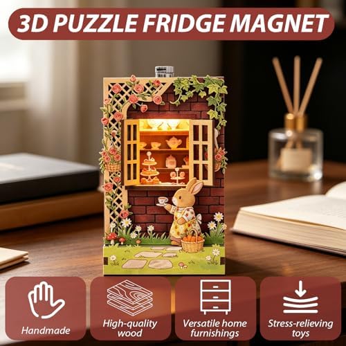 Book Nook Kit - DIY Miniature House Kit for Adults, Teens and Beginners, Dollhouse Booknook Library Tiny House Bookshelf Decor 3D Wooden Puzzle, Gifts for Family, Friends - Image 6
