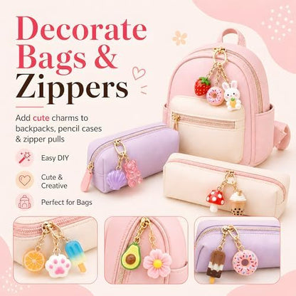Cute Resin Charm Set for Bracelets, Assorted Kawaii Styles Bulk Pack, Small Animal & Candy Design for Jewelry Making, DIY Crafts, Bag Accessories, Gift Kit for Girls - Image 5