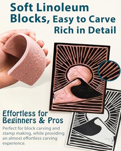 Linocut Tools Block Printing Kit, Deluxe Stamp Carving Printmaking Supplies - Image 5