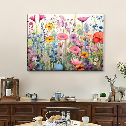 Reivworl Flowers Paint by Numbers Kit for Adults, Wildflowers Paint by Number for Adults, Adult Paint by Number Kits for Gifts and Home Wall Decor 16x20 Inch - Image 2