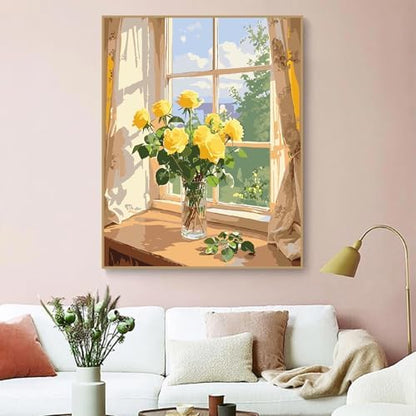ZRIZQ Paint by Numbers Kit for Adults Beginner,Flower Landscape,16x20 - Image 3