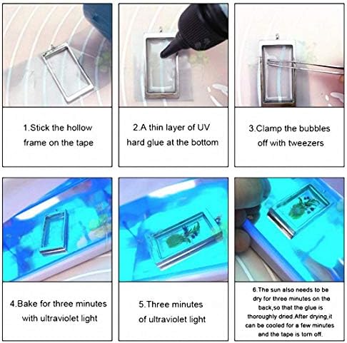 500ml Clear UV Resin with Lamp + 38 Bezels Christmas Halloween Patterns for Pendants Earrings Jewelry Making + 15 Metallic Pearlescent Liquid Pigment Colorants & Glitter + 2 Tapes, Resin Crafting Kit - Image 6