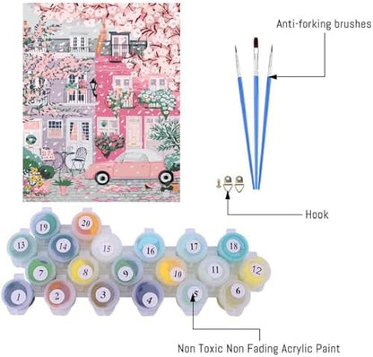 Paint by Numbers Kit for Adults,Cityscape DIY Paint by Number 16x20 In - Image 3
