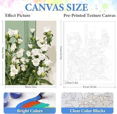 ZRIZQ Flowers Paint by Numbers Kit for Adults Beginner,Lily,16x20 - Image 2