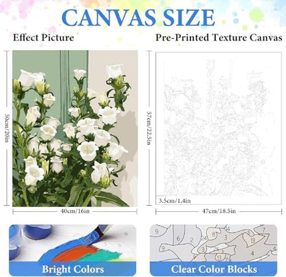 ZRIZQ Flowers Paint by Numbers Kit for Adults Beginner,Lily,16x20 - Image 2