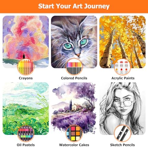 Soucolor Art Supplies,192-Pack Deluxe Art Set Drawing Painting Supplies Kit - Image 6
