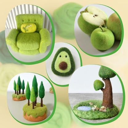 ZXIIXZ 100g Needle Felting Wool Felting Kit with Needles Wool Roving - Image 7