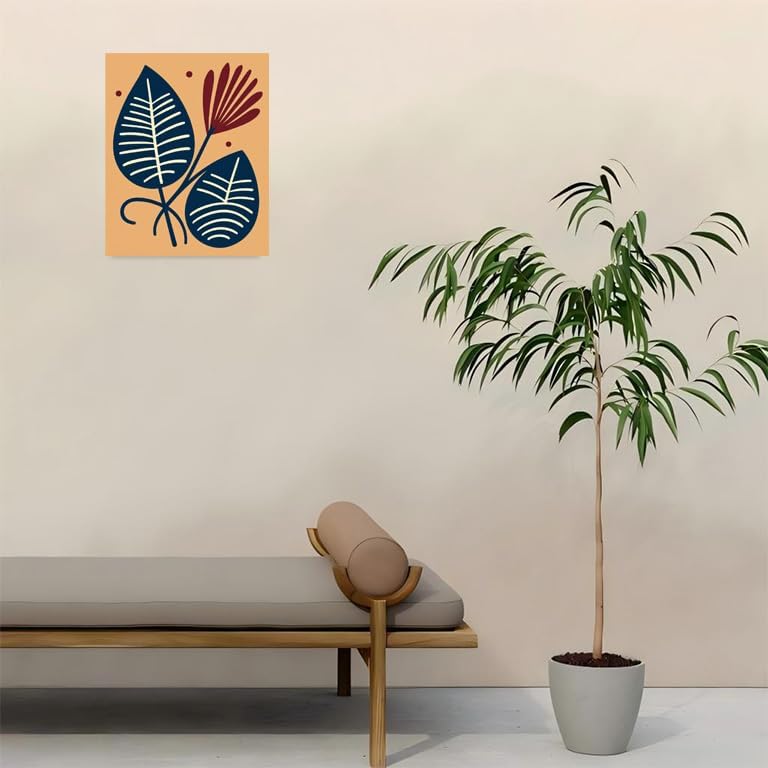 Botanical Paint By Numbers Kit For Adults - Diy Modern Leaves Bloom Painting On Canvas 16X20 In, Acrylic Paint Set, Suitable For Beginners, Wall Art Decor Art For Home Decoration Or Gifts, Unframed - Image 4