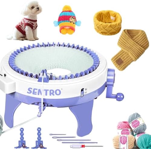 Knitting Machine,SENTRO 48 Needles Knitting Machines with Row Counter, Smart Weaving Round Loom,Double Knit Loom Machine Kit,DIY Knit Scarf Hat Sock by Zcvtbye
