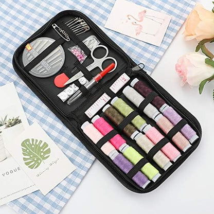 Mini Sewing Kit for Adults & Beginners, Portable Sewing Supplies with, Threads, Buttons & Seam Ripper – Travel & Home Small Sewing Kit with Thread and Needle, Valentine's Day Gift for Mom & Grandma - Image 3