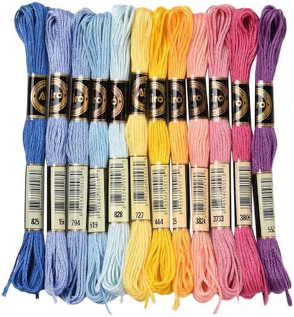 12 Skeins 105 Yards Variegated Rainbow Embroidery Floss for Craft by CABODYALS
