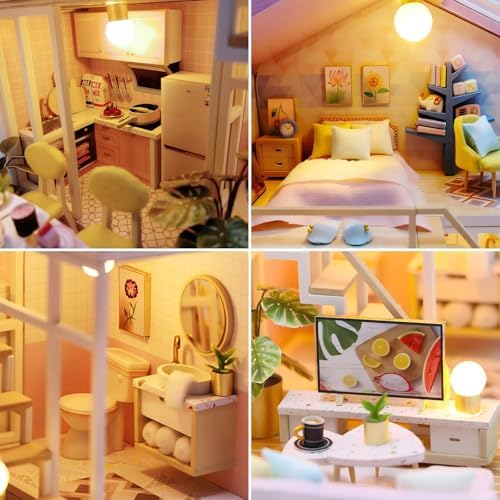 YSWOOD WORLD DIY Miniature House Kit for Adults, Mini House Kit with LED - Image 5