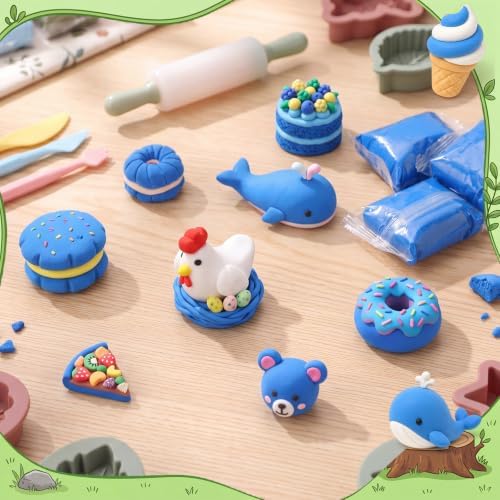 Air Dry Clay Bulk, Modeling Clay for Kids, 100 Pcs, Blue - Image 4