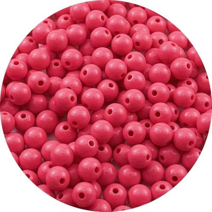 200pcs Acrylic Round Beads for Crafts 10mm Resin Candy Color Spacer Beads with Hole for Jewelry Making Sewing Crafts Decoration Necklaces Bracelets Earrings Supplies(Rose Red) by Unknown